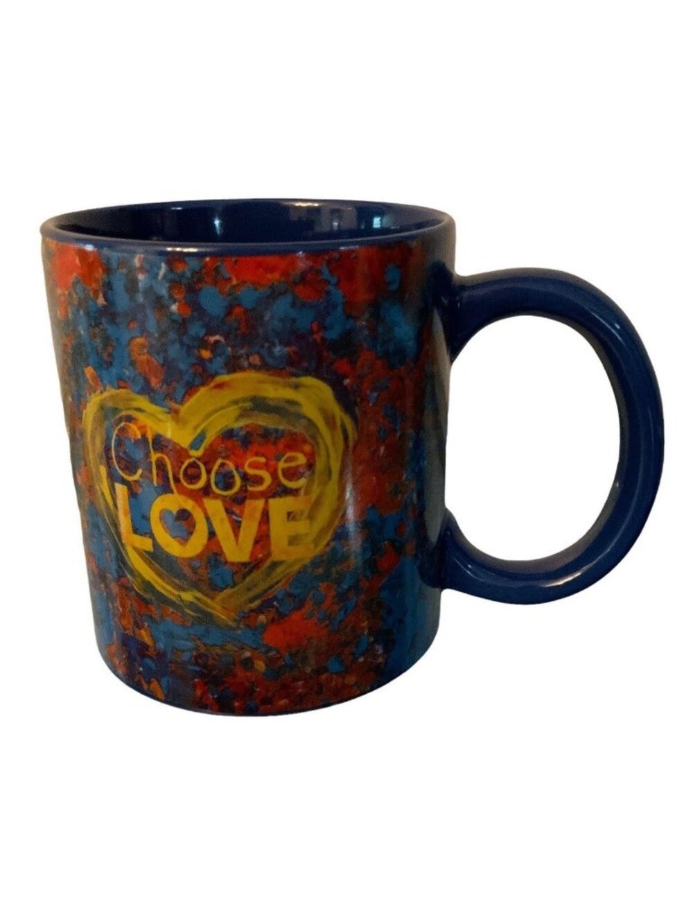 Penzeys Choose Love 2022 Ceramic Coffee Mug 12 Oz Blue & Multicolor